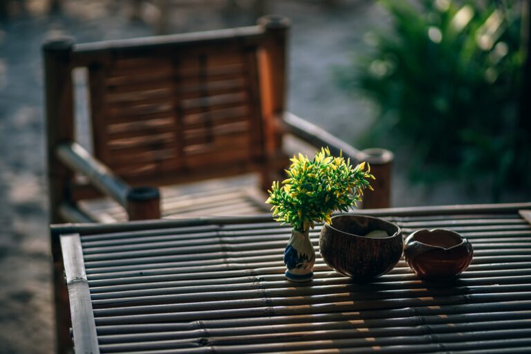 Outdoor Bamboo Desk and Chair