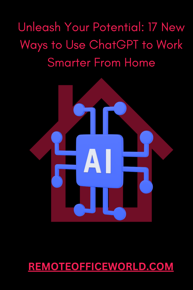 An AI image over an outline of a house with the headline 17 New Ways to Use ChatGPT to Work Smarter From Home