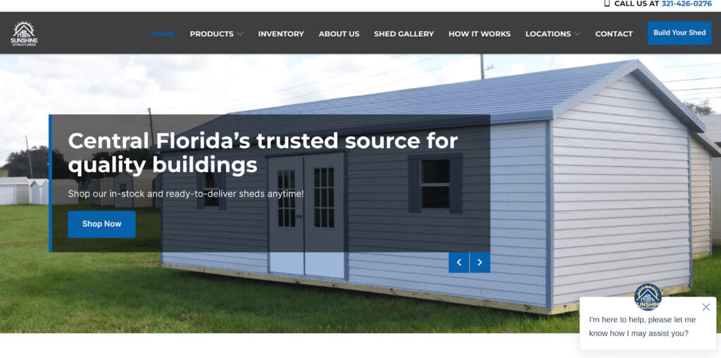 Screenshot from Sunshine Structures website. Experienced backyard office contractors in Florida based in Apopka.