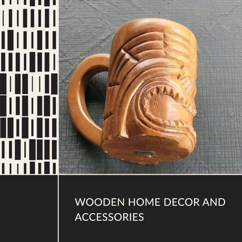 Image of a wooden mug representing Wooden home decor and accessories as one of the woodworking business ideas