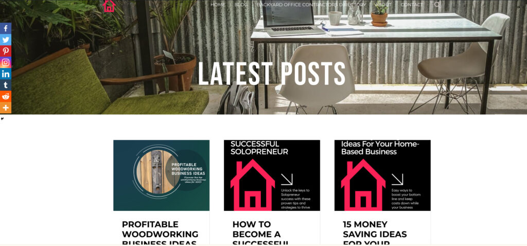 This is a screenshot of a home based businesses blog page to show how a blog can be used for backyard business SEO.