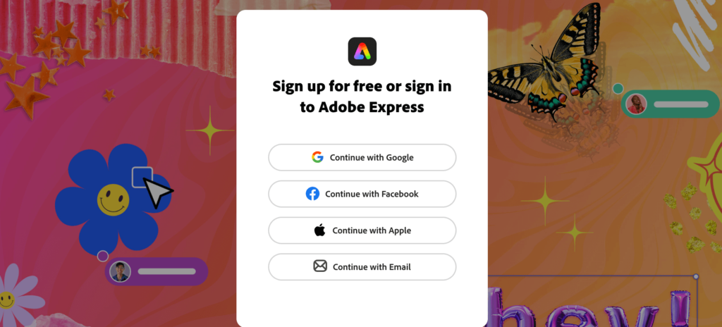 Screenshot of the Adobe Express homepage one of the top 10 solopreneur tools