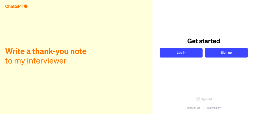 Screenshot of the ChatGPT homepage one of the top 10 solopreneur tools