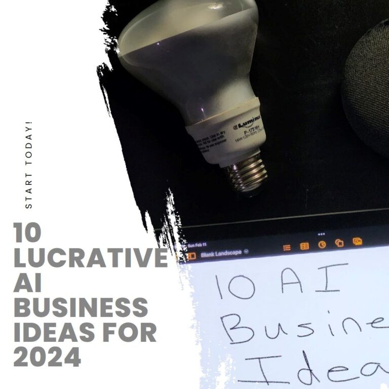 Featured image for an article about AI Business Ideas. Featuring a lightbulb and a Google Home Mini to represent AI and ideas.