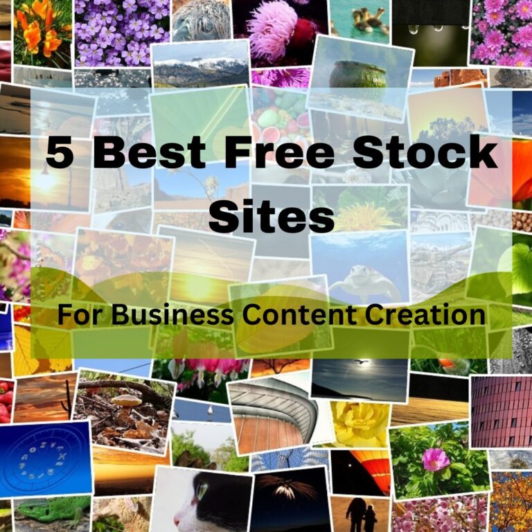 Featured Image with caption 5 Best Free Stock Sites on top of collage of images